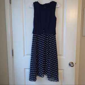 Blue & White Polka Dot Dress